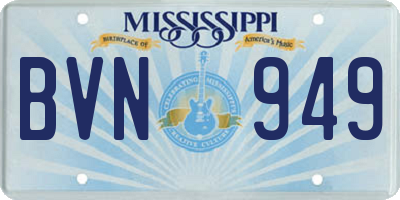 MS license plate BVN949