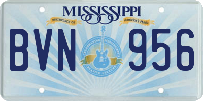 MS license plate BVN956