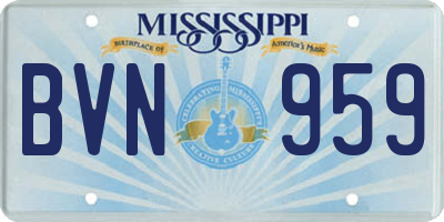 MS license plate BVN959