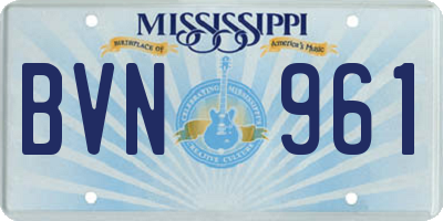 MS license plate BVN961
