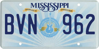 MS license plate BVN962