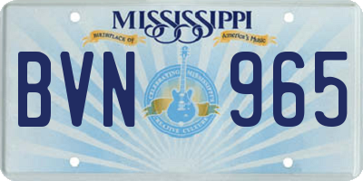 MS license plate BVN965