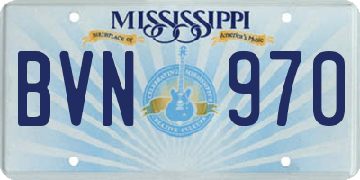 MS license plate BVN970