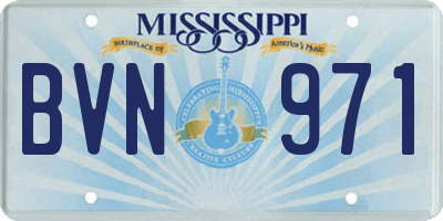 MS license plate BVN971