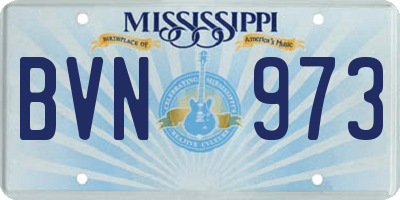 MS license plate BVN973