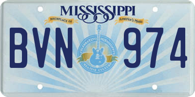 MS license plate BVN974