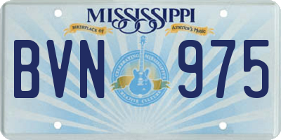 MS license plate BVN975