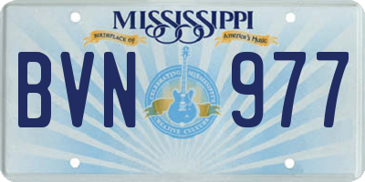 MS license plate BVN977