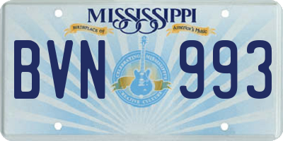 MS license plate BVN993