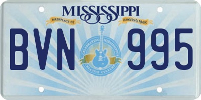 MS license plate BVN995