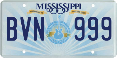 MS license plate BVN999