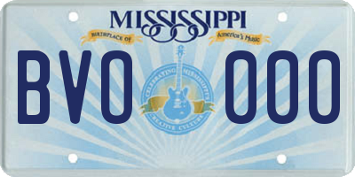 MS license plate BVO000