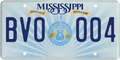 MS license plate BVO004