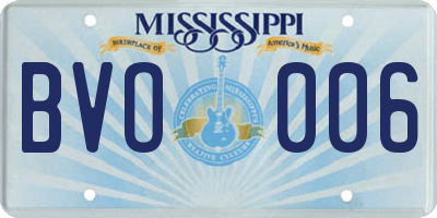 MS license plate BVO006