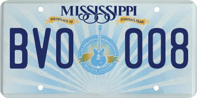 MS license plate BVO008