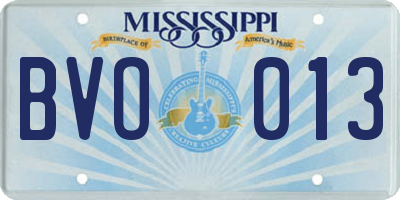 MS license plate BVO013