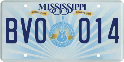 MS license plate BVO014
