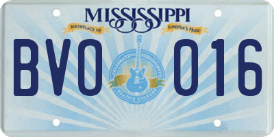 MS license plate BVO016
