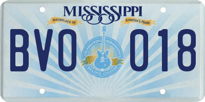 MS license plate BVO018