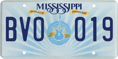 MS license plate BVO019
