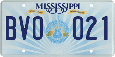 MS license plate BVO021