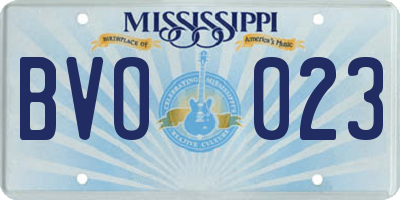MS license plate BVO023