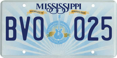 MS license plate BVO025