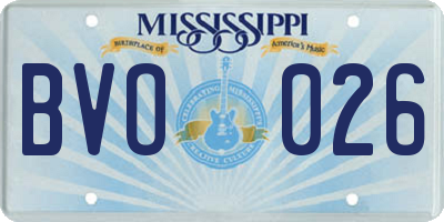 MS license plate BVO026
