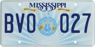 MS license plate BVO027