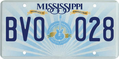 MS license plate BVO028