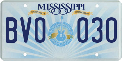 MS license plate BVO030