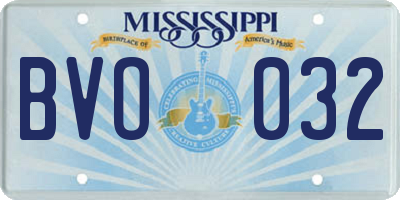 MS license plate BVO032