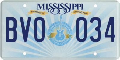 MS license plate BVO034