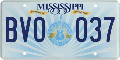 MS license plate BVO037