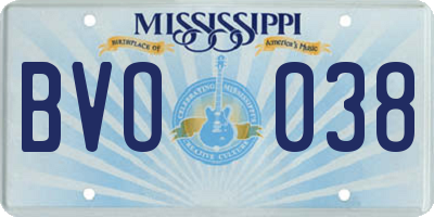 MS license plate BVO038