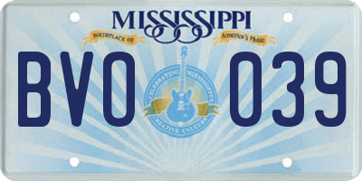 MS license plate BVO039