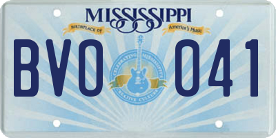 MS license plate BVO041