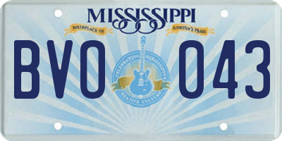 MS license plate BVO043