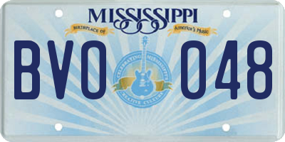 MS license plate BVO048