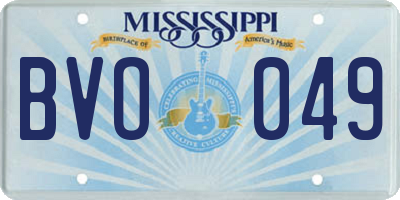 MS license plate BVO049