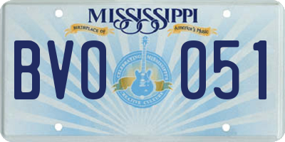 MS license plate BVO051