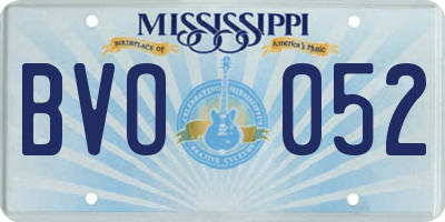 MS license plate BVO052
