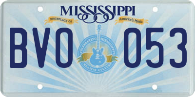 MS license plate BVO053
