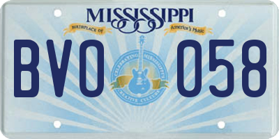 MS license plate BVO058
