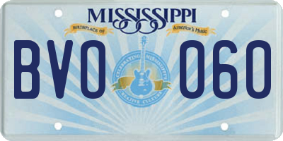 MS license plate BVO060