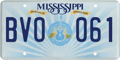 MS license plate BVO061