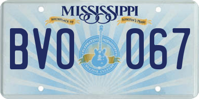 MS license plate BVO067