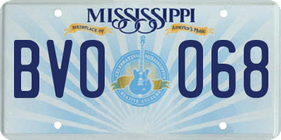 MS license plate BVO068