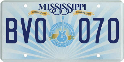 MS license plate BVO070