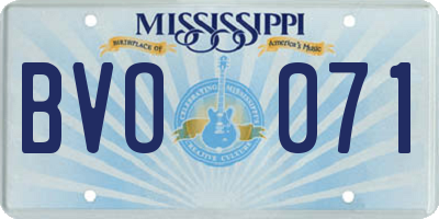 MS license plate BVO071